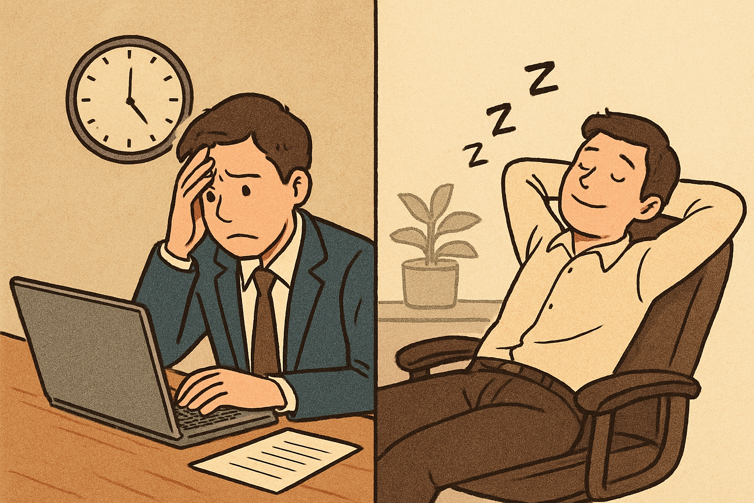 よくある場面で見る「安心→怠け」の流れ