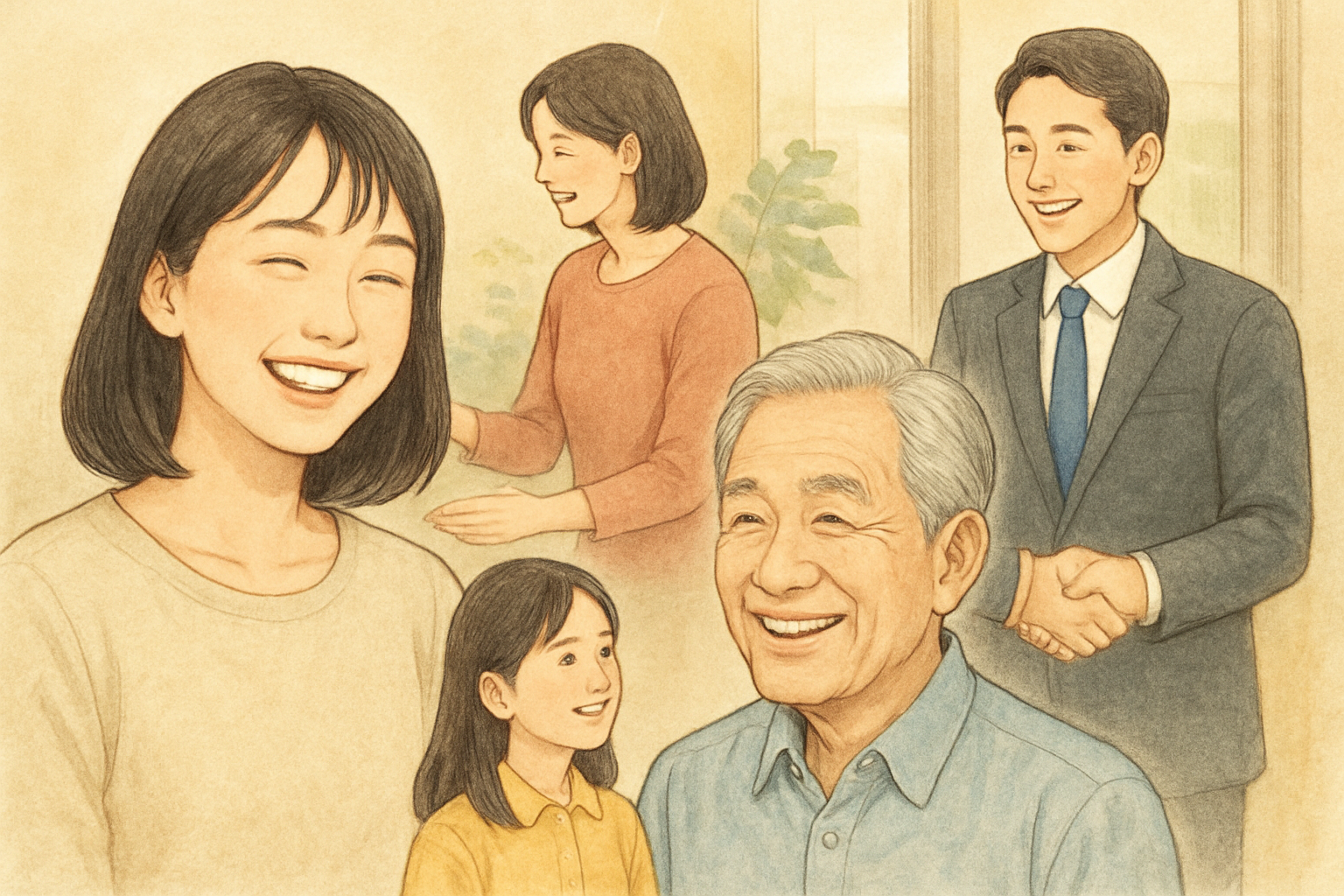 日常で感じる「笑顔の安心」を場面別に見てみましょう