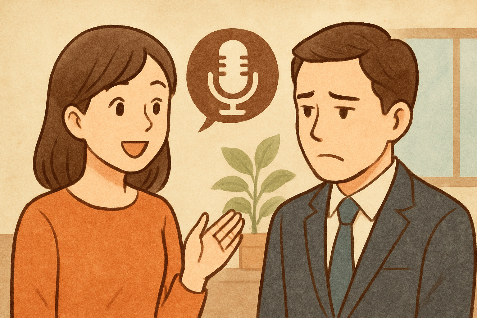 声のトーンが印象を変える場面は、身近にたくさんあります