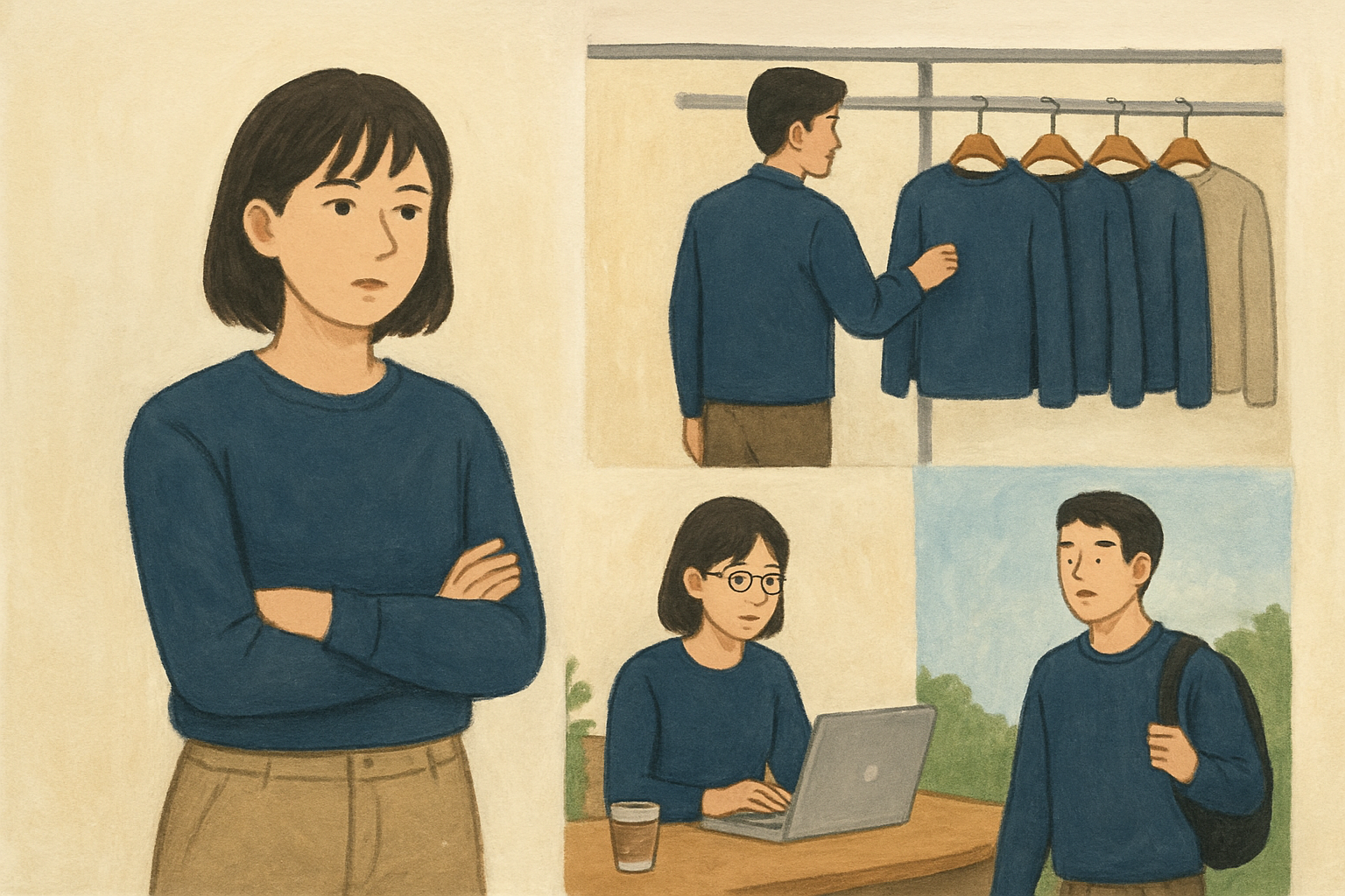 身近な場面で見る「同じ服を選びがち」の具体例